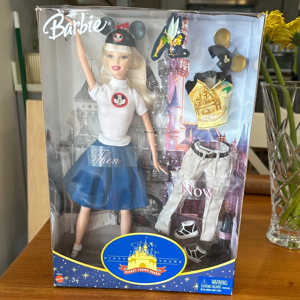 2004 Mattel Disney theme parks Barbie Then and Now 1955-2005 NIB